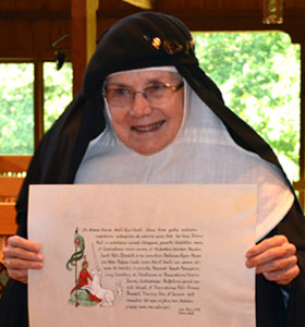 Mother Dolores with chart