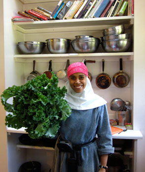 Sister Maria Evangelista in kitchen
